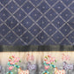 Navy Blue Kanjeevaram Silk Digital Print Geomatric Saree with Unstitched Blouse - Hiral Fashion | Swadesiicart
