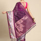 Purple Kanjeevaram Silk Digital Print Geomatric Saree with Unstitched Blouse - Hiral Fashion | Swadesiicart
