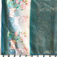Turquoise Kanjeevaram Silk Digital Print Geomatric Saree with Unstitched Blouse - Hiral Fashion | Swadesiicart