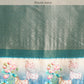 Turquoise Kanjeevaram Silk Digital Print Geomatric Saree with Unstitched Blouse - Hiral Fashion | Swadesiicart
