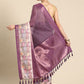 Purple Kanjeevaram Silk Digital Print Striped Saree with Unstitched Blouse - Hiral Fashion | Swadesiicart