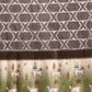 Brown Kanjeevaram Silk Digital Print Geomatric Saree with Unstitched Blouse - Hiral Fashion | Swadesiicart