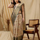 Beige Tissue Silk Digital Print Floral Saree with Unstitched Blouse - Hiral Fashion | Swadesiicart