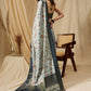 Gray Tissue Silk Digital Print Floral Saree with Unstitched Blouse - Hiral Fashion | Swadesiicart