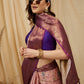 Purple Tissue Silk Digital Print Floral Saree with Unstitched Blouse - Hiral Fashion | Swadesiicart