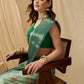 Turquoise Tissue Silk Digital Print Geomatric Saree with Unstitched Blouse - Hiral Fashion | Swadesiicart