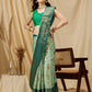 Turquoise Tissue Silk Digital Print Geomatric Saree with Unstitched Blouse - Hiral Fashion | Swadesiicart