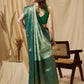 Turquoise Tissue Silk Digital Print Geomatric Saree with Unstitched Blouse - Hiral Fashion | Swadesiicart