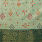 Turquoise Tissue Silk Digital Print Geomatric Saree with Unstitched Blouse - Hiral Fashion | Swadesiicart
