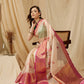 Beige Munga Silk Digital Print Floral Saree with Unstitched Blouse - Hiral Fashion | Swadesiicart