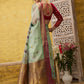 Green Munga Silk Digital Print Floral Saree with Unstitched Blouse - Hiral Fashion | Swadesiicart