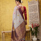 Lavender Munga Silk Digital Print Floral Saree with Unstitched Blouse - Hiral Fashion | Swadesiicart