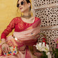 Pink Munga Silk Digital Print Floral Saree with Unstitched Blouse - Hiral Fashion | Swadesiicart