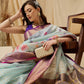 Sky Blue Munga Silk Digital Print Floral Saree with Unstitched Blouse - Hiral Fashion | Swadesiicart