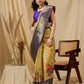 Yellow Munga Silk Digital Print Floral Saree with Unstitched Blouse - Hiral Fashion | Swadesiicart