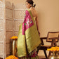 Hiral Fashion Pink Banarasi Silk Floral Digital Printed Saree | Swadesiicart