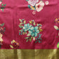Hiral Fashion Pink Banarasi Silk Floral Digital Printed Saree | Swadesiicart