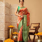 Hiral Fashion Orange Banarasi Silk Floral Digital Printed Saree | Swadesiicart