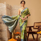Hiral Fashion Green Banarasi Silk Floral Digital Printed Saree | Swadesiicart