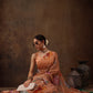 Peach Chiffon Digital Print Floral Saree with Unstitched Blouse - Hiral Fashion | Swadesiicart
