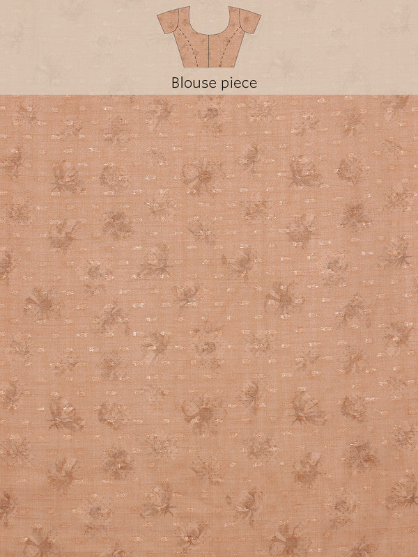 Peach Chiffon Digital Print Floral Saree with Unstitched Blouse - Hiral Fashion | Swadesiicart