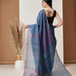 Hiral Fashion Blue Banarasi Cotton Silk Abstract Digital Printed Saree | Swadesiicart