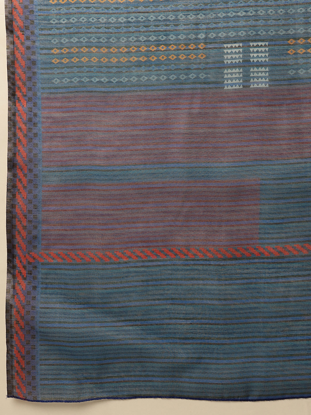 Hiral Fashion Blue Banarasi Cotton Silk Abstract Digital Printed Saree | Swadesiicart