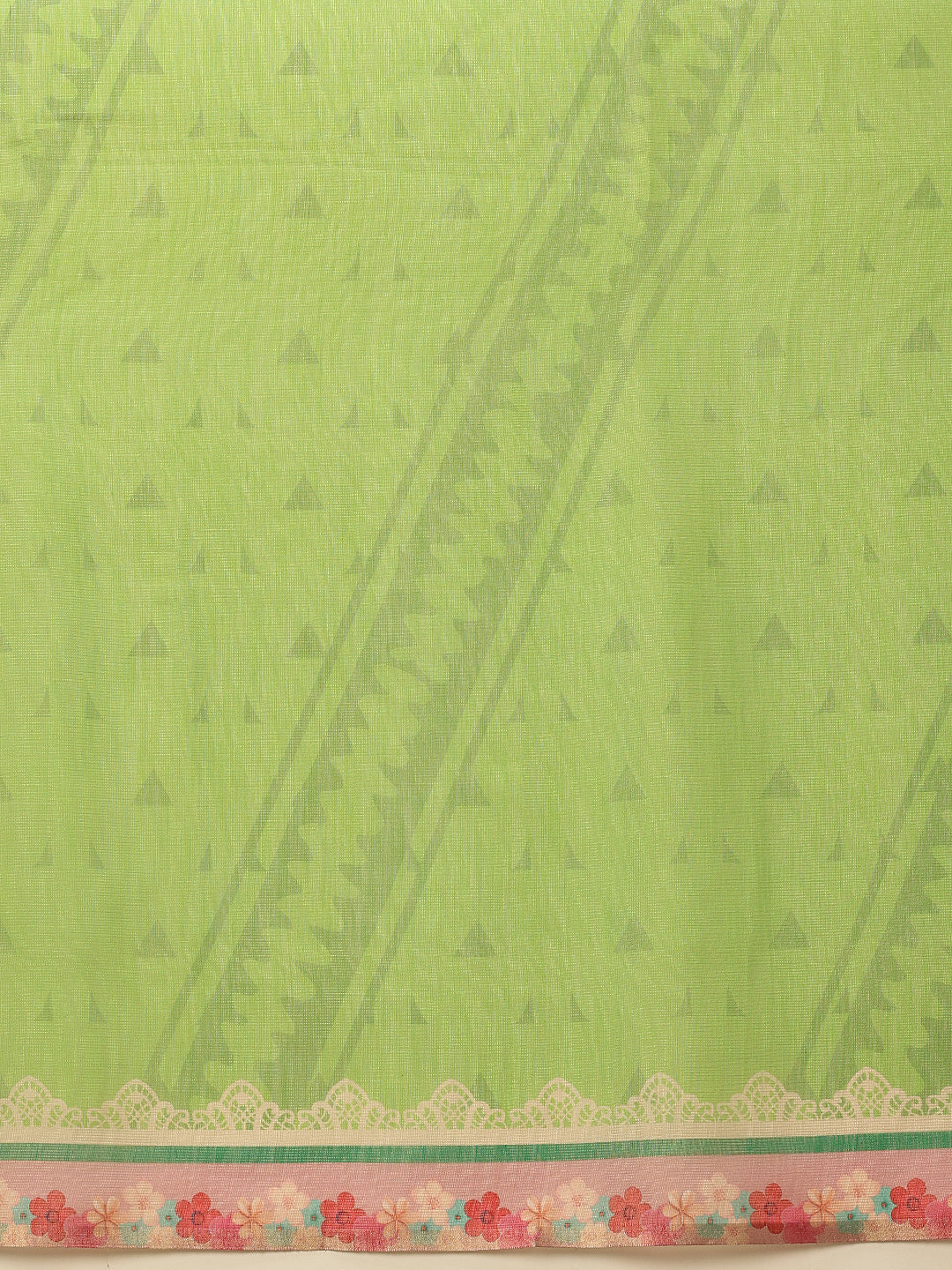 Hiral Fashion Green Banarasi Cotton Silk Abstract Digital Printed Saree | Swadesiicart