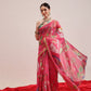 Hiral Fashion Pink Banarasi Cotton Silk Fruits Digital Printed Saree | Swadesiicart