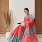 Hiral Fashion Red Banarasi Cotton Silk Fruits Digital Printed Saree | Swadesiicart