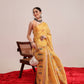 Hiral Fashion Yellow Banarasi Cotton Silk Fruits Digital Printed Saree | Swadesiicart