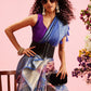 Blue Cotton Digital Print Floral Saree with Unstitched Blouse - Hiral Fashion | Swadesiicart
