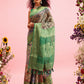 Green Cotton Digital Print Floral Saree with Unstitched Blouse - Hiral Fashion | Swadesiicart