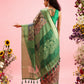 Green Cotton Digital Print Floral Saree with Unstitched Blouse - Hiral Fashion | Swadesiicart