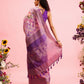 Lavender Cotton Digital Print Floral Saree with Unstitched Blouse - Hiral Fashion | Swadesiicart