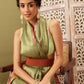 Olive Cotton Digital Print Floral Saree with Unstitched Blouse - Hiral Fashion | Swadesiicart