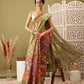 Olive Cotton Digital Print Floral Saree with Unstitched Blouse - Hiral Fashion | Swadesiicart