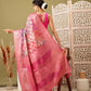 Pink Cotton Digital Print Floral Saree with Unstitched Blouse - Hiral Fashion | Swadesiicart