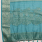 Turquoise Cotton Digital Print Floral Saree with Unstitched Blouse - Hiral Fashion | Swadesiicart
