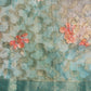 Turquoise Cotton Digital Print Floral Saree with Unstitched Blouse - Hiral Fashion | Swadesiicart