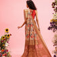 Beige Cotton Digital Print Floral Saree with Unstitched Blouse - Hiral Fashion | Swadesiicart