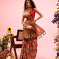 Beige Cotton Digital Print Floral Saree with Unstitched Blouse - Hiral Fashion | Swadesiicart