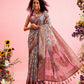 Gray Cotton Digital Print Floral Saree with Unstitched Blouse - Hiral Fashion | Swadesiicart