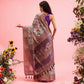 Gray Cotton Digital Print Floral Saree with Unstitched Blouse - Hiral Fashion | Swadesiicart