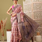 Pink Cotton Digital Print Floral Saree with Unstitched Blouse - Hiral Fashion | Swadesiicart