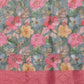 Turquoise Cotton Digital Print Floral Saree with Unstitched Blouse - Hiral Fashion | Swadesiicart