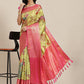 Green Art Silk Printed Polka Dots Saree with Unstitched Blouse - Hiral Fashion | Swadesiicart