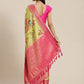 Green Art Silk Printed Polka Dots Saree with Unstitched Blouse - Hiral Fashion | Swadesiicart