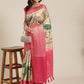 Multicolor Art Silk Printed Polka Dots Saree with Unstitched Blouse - Hiral Fashion | Swadesiicart
