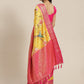 Yellow Art Silk Printed Polka Dots Saree with Unstitched Blouse - Hiral Fashion | Swadesiicart